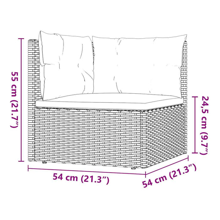Set Divani da Giardino 5 pz con Cuscini Nero in Polyrattan 319595