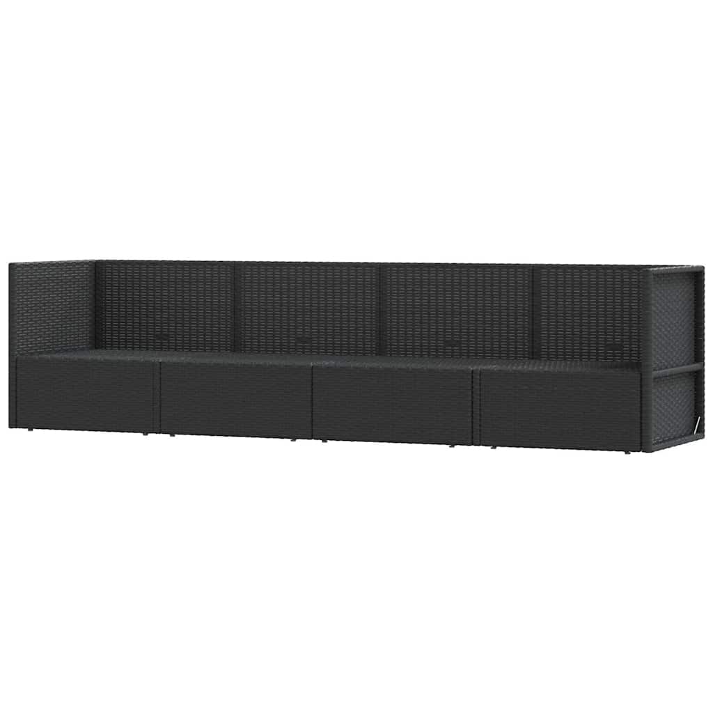 Set Divani da Giardino 4 pz con Cuscini Nero in Polyrattancod mxl 95473