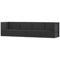Set Divani da Giardino 4 pz con Cuscini Nero in Polyrattancod mxl 95473