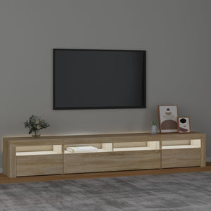 Mobile Porta TV con Luci LED Rovere Sonoma 240x35x40 cm cod mxl 11607