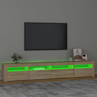 Mobile Porta TV con Luci LED Rovere Sonoma 240x35x40 cm cod mxl 11607