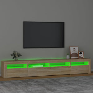 Mobile Porta TV con Luci LED Rovere Sonoma 240x35x40 cm cod mxl 11607
