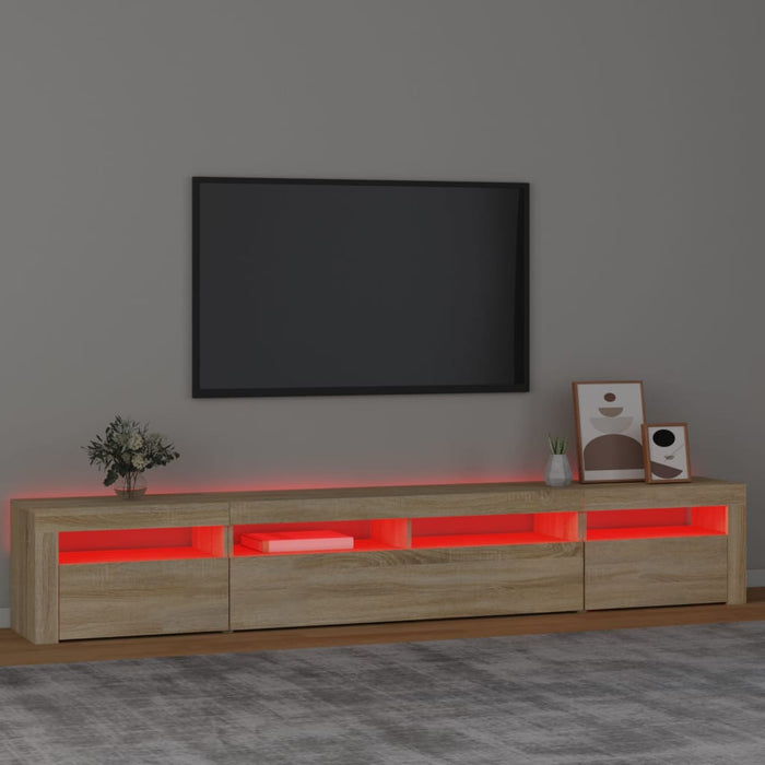 Mobile Porta TV con Luci LED Rovere Sonoma 240x35x40 cm cod mxl 11607