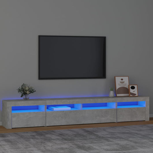 Mobile Porta TV con Luci LED Grigio Cemento 240x35x40 cm 3152725