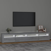 Mobile Porta TV con Luci LED Grigio Sonoma 240x35x40 cm cod mxl 24771