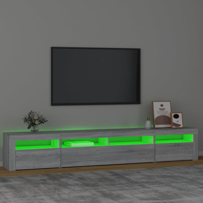Mobile Porta TV con Luci LED Grigio Sonoma 240x35x40 cm cod mxl 24771