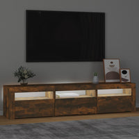 Mobile Porta TV con Luci LED Rovere Fumo 180x35x40 cm 3152759