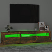 Mobile Porta TV con Luci LED Rovere Fumo 180x35x40 cm 3152759