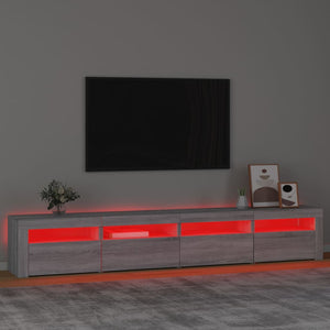 Mobile Porta TV con Luci LED Grigio Sonoma 240x35x40 cm