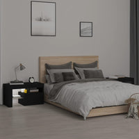 Comodini 2 pz con Luci a LED Neri 70x36,5x40 cm 3152771