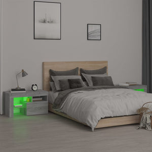 Comodini 2 pz con Luci LED Grigio Sonoma 70x36,5x40 cm cod mxl 31100