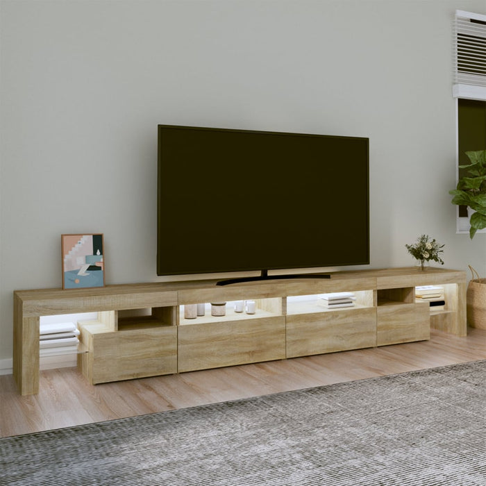 Mobile Porta TV con Luci LED Rovere Sonoma 260x36,5x40 cmcod mxl 76241