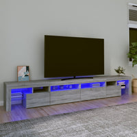 Mobile Porta TV con Luci LED Grigio Sonoma 260x36,5x40 cmcod mxl 124159
