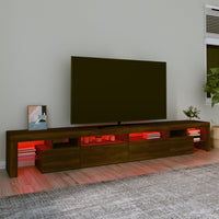 Mobile Porta TV con Luci LED Rovere Marrone 280x36,5x40 cm
