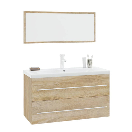 Set Mobili da Bagno 3 pz Rovere Sonoma 3152850