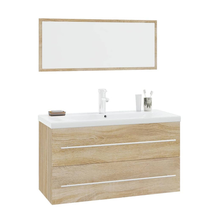 Set Mobili da Bagno 3 pz Rovere Sonoma 3152850