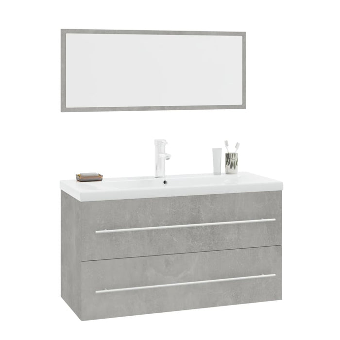 Set Mobili da Bagno 3 pz Grigio Cemento 3152851