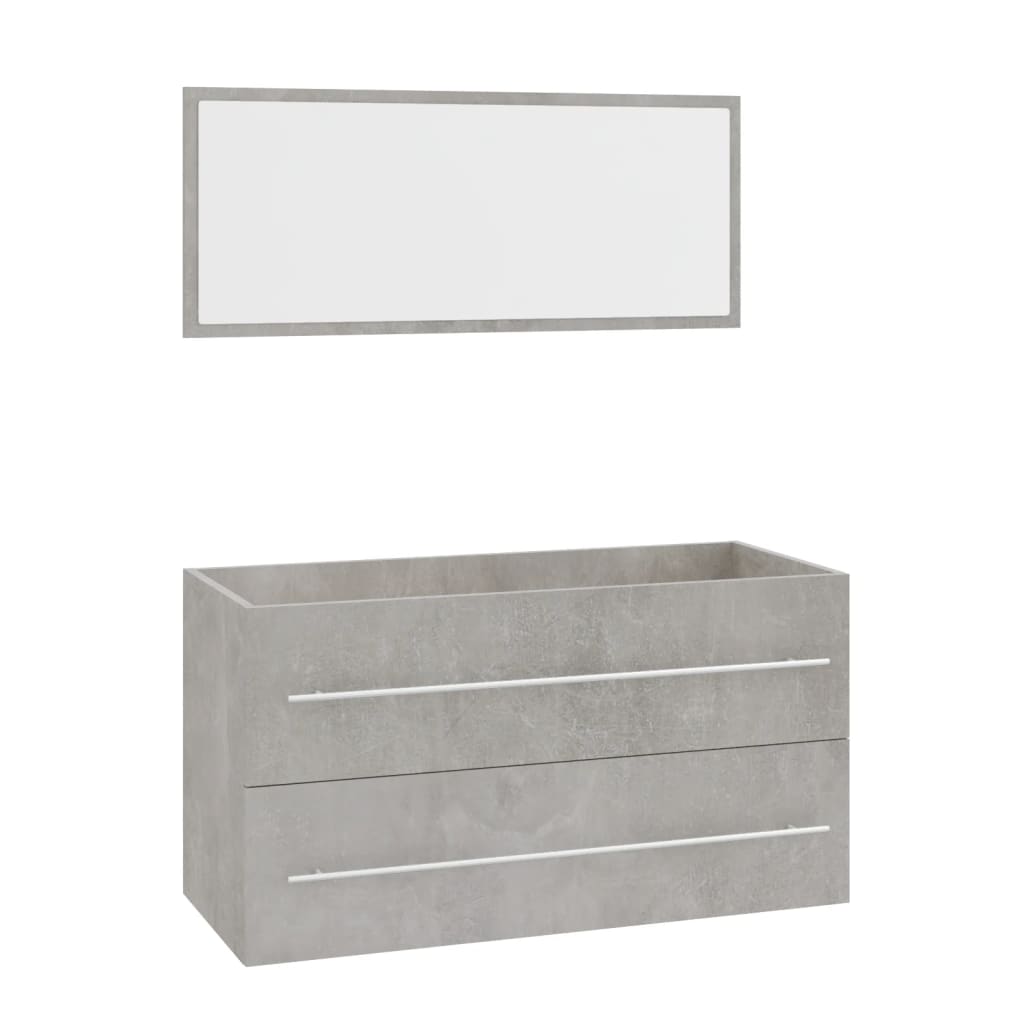 Set Mobili da Bagno 3 pz Grigio Cemento 3152851