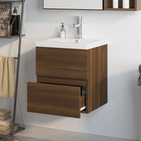Mobile Bagno Lavabo Integrato Rovere Marrone Legno Multistrato 3152863