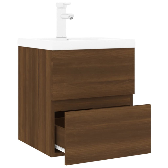 Mobile Bagno Lavabo Integrato Rovere Marrone Legno Multistrato 3152863