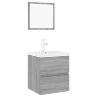 Set di Mobili da Bagno Grigio Sonoma in Legno Multistrato 3152865