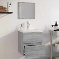 Set di Mobili da Bagno Grigio Sonoma in Legno Multistrato 3152865