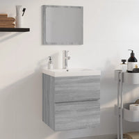 Set di Mobili da Bagno Grigio Sonoma in Legno Multistrato 3152865