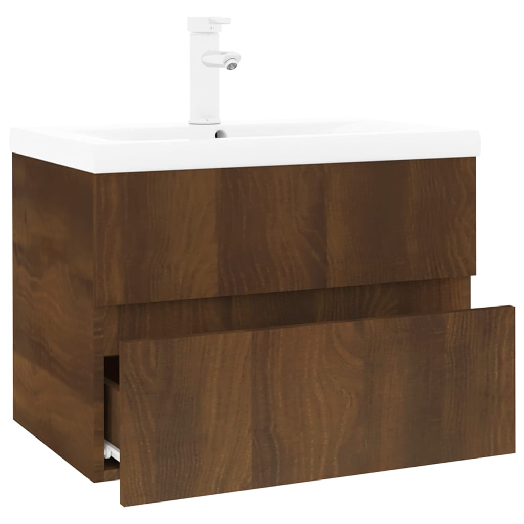 Mobile Bagno Lavabo Integrato Rovere Marrone Legno Multistrato 3152869