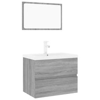 Set di Mobili da Bagno Grigio Sonoma in Legno Multistrato