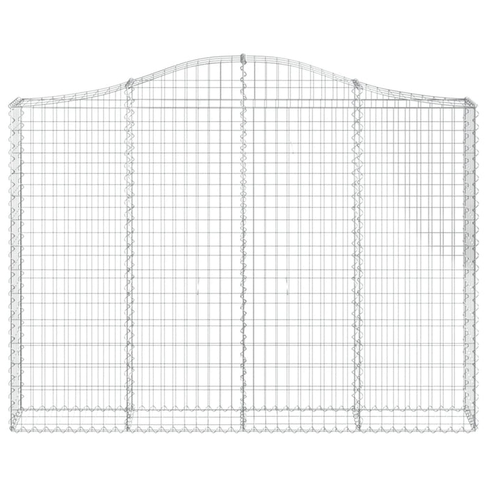 Gabbione cesto gabbia recinzione muro di contenimento ad arco 200 x 30 x 140/160 cm ferro zincato Argento 02_0039996