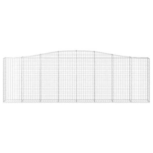 Gabbione cesto gabbia recinzione muro di contenimento ad arco 400 x 30 x 120/140 cm ferro zincato Argento 02_0040071