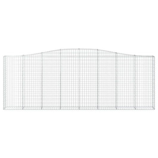 Gabbione cesto gabbia recinzione muro di contenimento ad arco 400 x 30 x 140/160 cm ferro zincato Argento 02_0040073