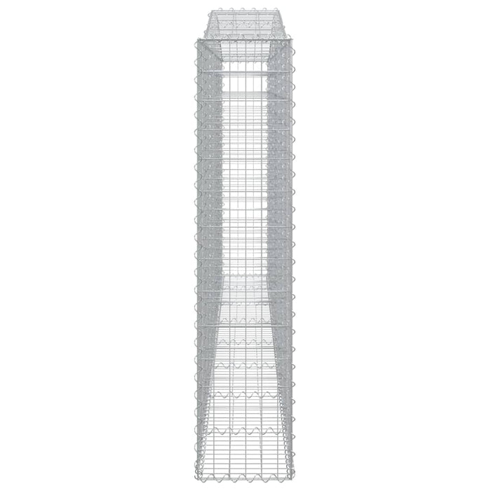 Gabbione cesto gabbia recinzione muro di contenimento ad arco 400 x 30 x 140/160 cm ferro zincato Argento 02_0040073