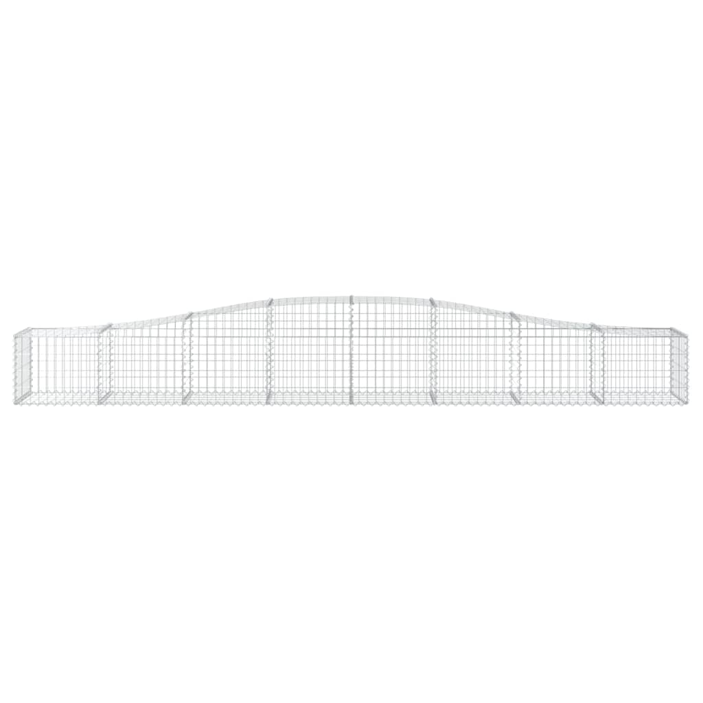Gabbione cesto gabbia recinzione muro di contenimento ad arco 400 x 50 x 40/60 cm ferro zincato Argento 02_0040099