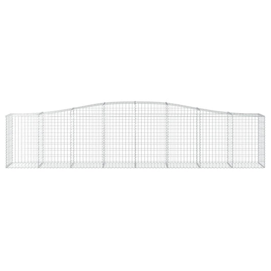 Gabbione cesto gabbia recinzione muro di contenimento ad arco 400 x 50 x 80/100 cm ferro zincato Argento 02_0040102