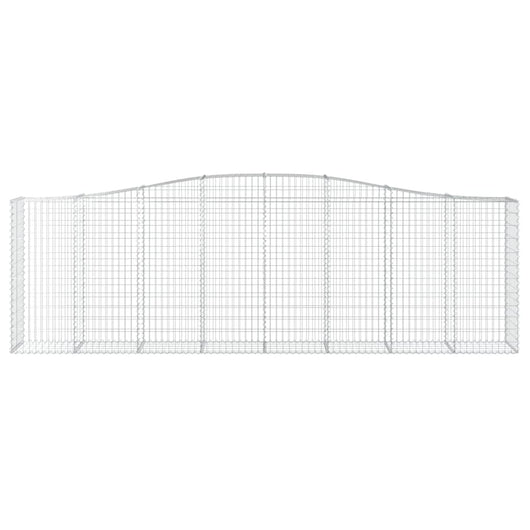 Gabbione cesto gabbia recinzione muro di contenimento ad arco 400 x 50 x 120/140 cm ferro zincato Argento 02_0040086