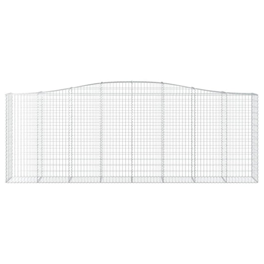 Gabbione cesto gabbia recinzione muro di contenimento ad arco 400 x 50 x 140/160 cm ferro zincato Argento 02_0040088