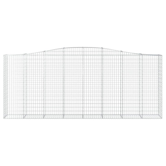Gabbione cesto gabbia recinzione muro di contenimento ad arco 400 x 50 x 160/180 cm ferro zincato Argento 02_0040091