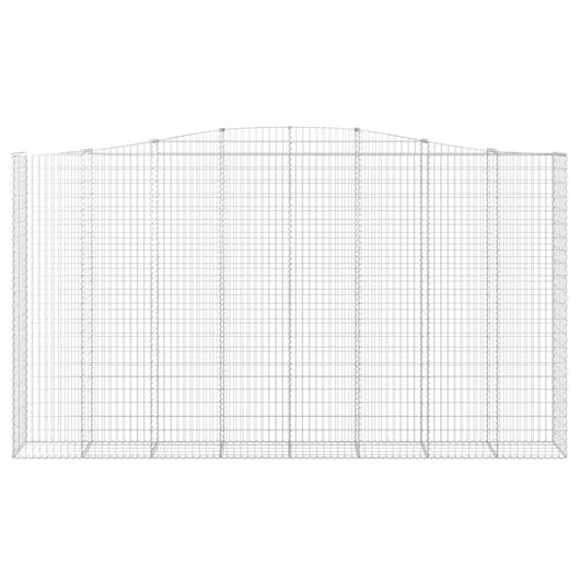 Gabbione cesto gabbia recinzione muro di contenimento ad arco 400 x 50 x 220/240 cm ferro zincato Argento 02_0040096