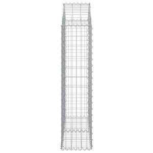 Gabbione cesto gabbia recinzione muro di contenimento ad arco 100 x 30 x 120/140 cm ferro zincato Argento 02_0039951