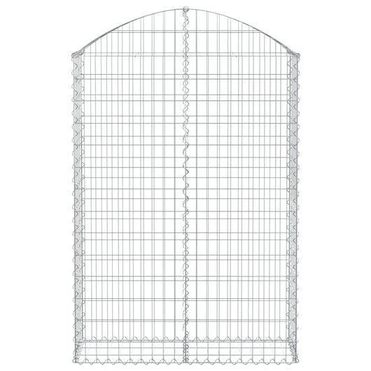 Gabbione cesto gabbia recinzione muro di contenimento ad arco 100 x 30 x 140/160 cm ferro zincato Argento 02_0039952