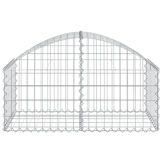Gabbione cesto gabbia recinzione muro di contenimento ad arco 100 x 50 x 40/60 cm ferro zincato Argento 02_0039967
