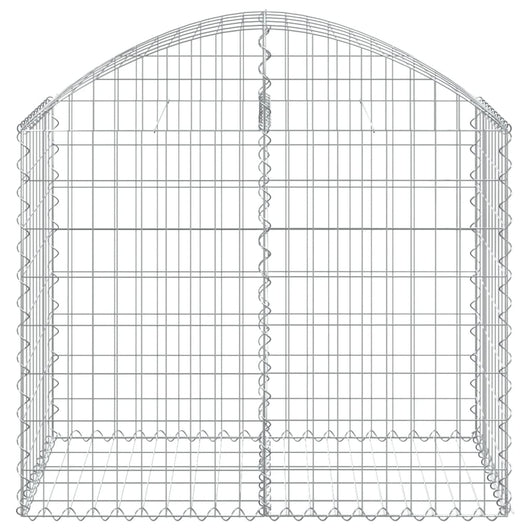 Gabbione cesto gabbia recinzione muro di contenimento ad arco 100 x 50 x 80/100 cm ferro zincato Argento 02_0039969