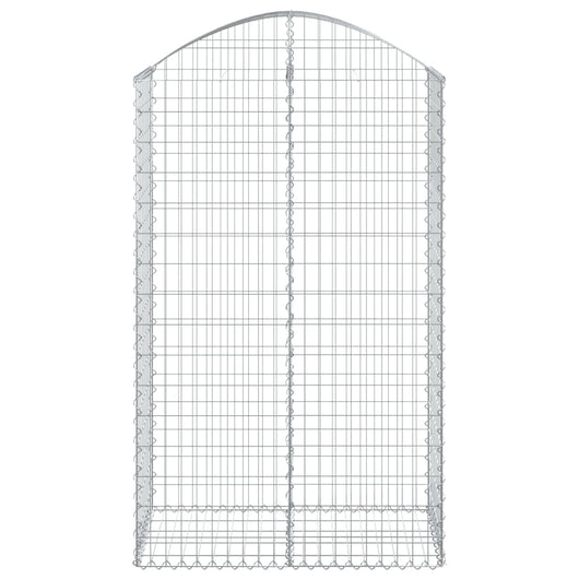 Gabbione cesto gabbia recinzione muro di contenimento ad arco 100 x 50 x 160/180 cm ferro zincato Argento 02_0039963