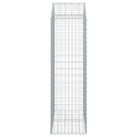 Gabbione cesto gabbia recinzione muro di contenimento ad arco 100 x 50 x 160/180 cm ferro zincato Argento 02_0039963