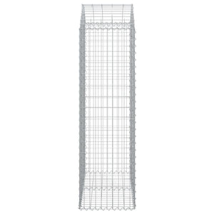 Gabbione cesto gabbia recinzione muro di contenimento ad arco 100 x 50 x 160/180 cm ferro zincato Argento 02_0039963