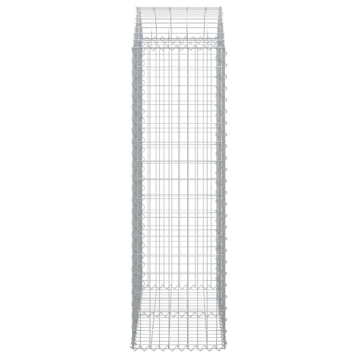 Gabbione cesto gabbia recinzione muro di contenimento ad arco 100 x 50 x 160/180 cm ferro zincato Argento 02_0039963