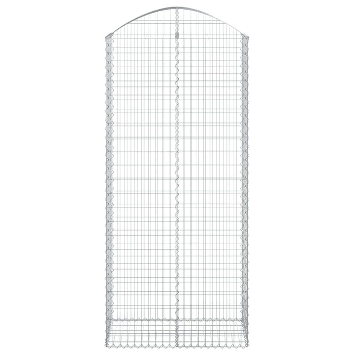 Gabbione cesto gabbia recinzione muro di contenimento ad arco 100 x 50 x 220/240 cm ferro zincato Argento 02_0039966
