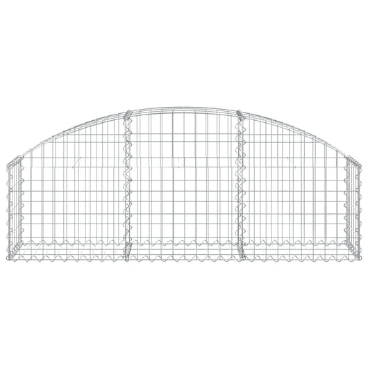 Gabbione cesto gabbia recinzione muro di contenimento ad arco 150 x 30 x 40/60 cm ferro zincato Argento 02_0039977