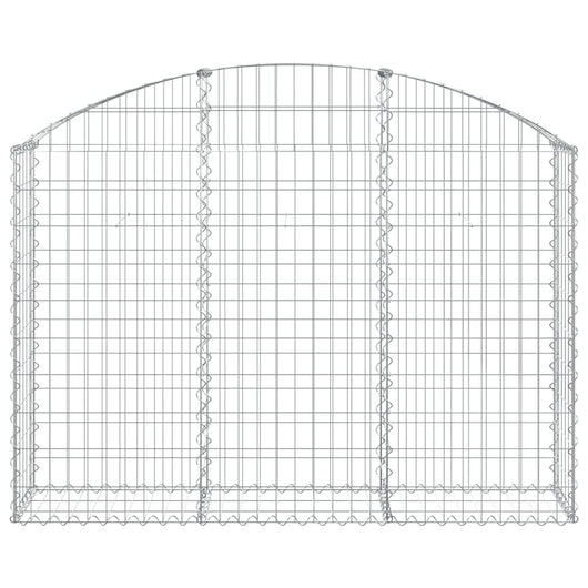 Gabbione cesto gabbia recinzione muro di contenimento ad arco 150 x 30 x 100/120 cm ferro zincato Argento 02_0039970